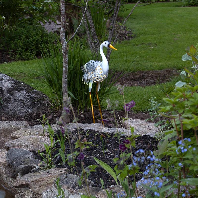 STAR TRADING LAMPE SOLAIRE LED HERON, FIGURINE DE HÉRON