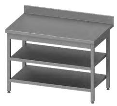 Table adossée avec 2 étagères 1400x600x850 mm à monter - P950066140_0