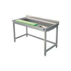Mastro Table Inox pour Préparation Légumes Planche à Découper et Bac - Virtus - l140- L- P70- h85- - gris 7864850771281_0
