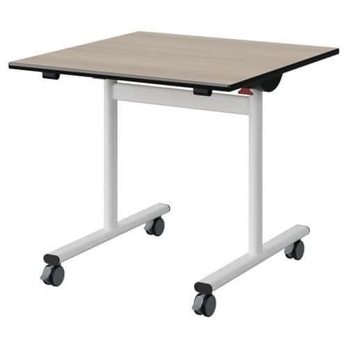 TABLE MALIBU RAB. 80X80 T5 DL ST ANTIB ACACIA/NOIR BLC 9016