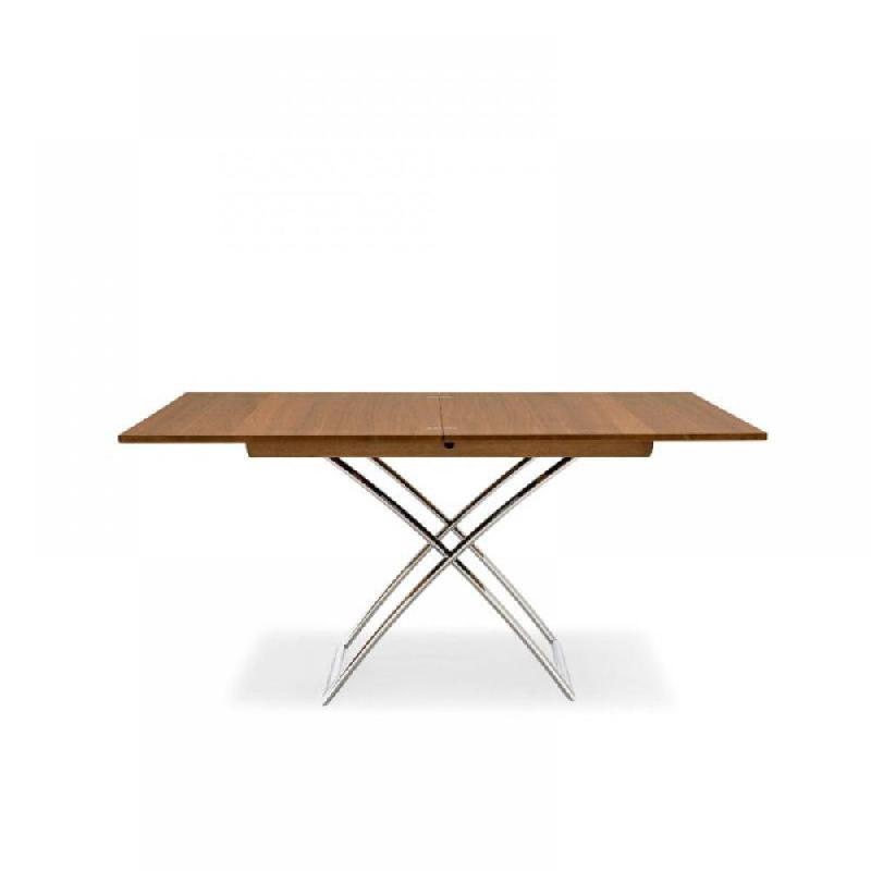 TABLE RELEVABLE EXTENSIBLE MAGIC-J BOIS NOYER PIÉTEMENT CHROMÉ_0