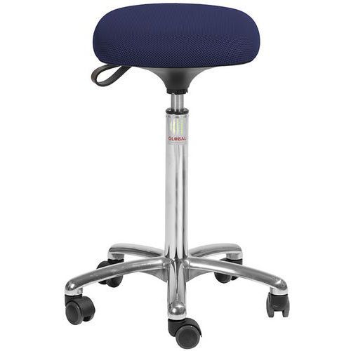 TABOURET TETRA-TISSU 3D-HAUT-ROULETTESEASY ROLLING-BLEU - GLOBAL PROFESSIONAL SEATING