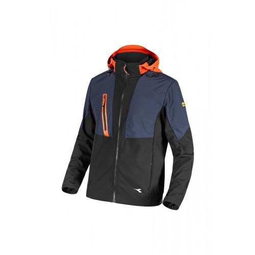 VESTE DE TRAVAIL - SOFTSHELL HYBRID - NOIR ET BLEU NUIT - L DIADORA UTILITY