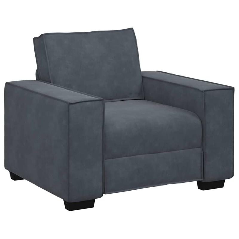 VidaXL Fauteuil gris foncé 100x78x84 cm velours Modèle AbriBastide 51 - 8721158689108_0