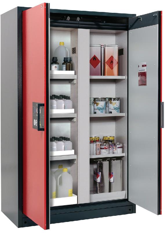 ARMOIRE SÉCURITÉ Q-CLASSIC-90 Q90.195.120.MV GRIS/ROUGE - MANUTAN COLLECTIVITÉS