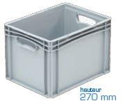 Bac plein en plastique - gris - 25,6L - poignée ouverte - bac159be4327001_0