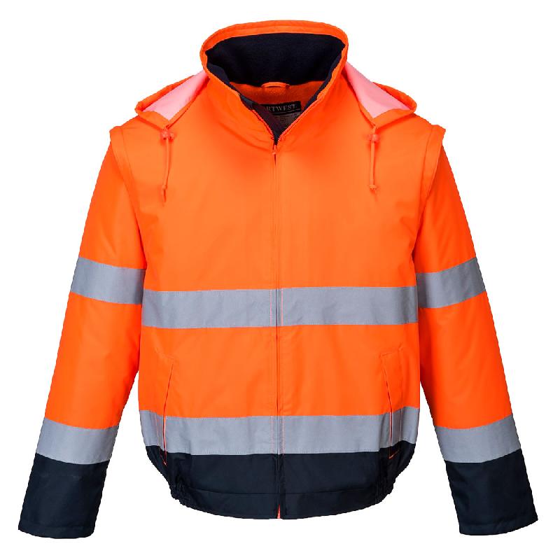 Blouson HV 2-en-1 HV doublé polaire - Jaune/Marine / L_0