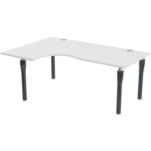BUREAU NOGA COMPACT GAUCHE 180 X 120 CM BLANC ANTHRACITE