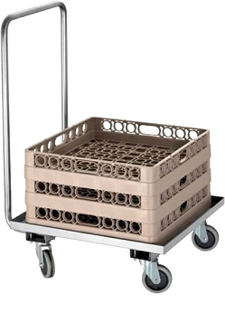 Chariot de service en acier inoxydable - pour transporter des casiers - charge utile 120 Kg_0