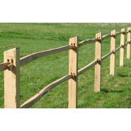 Clôture bois campagne pour chevaux - horse stop - acacia rustique, 2 lices, 1m40 - ref. Car10210-2_0