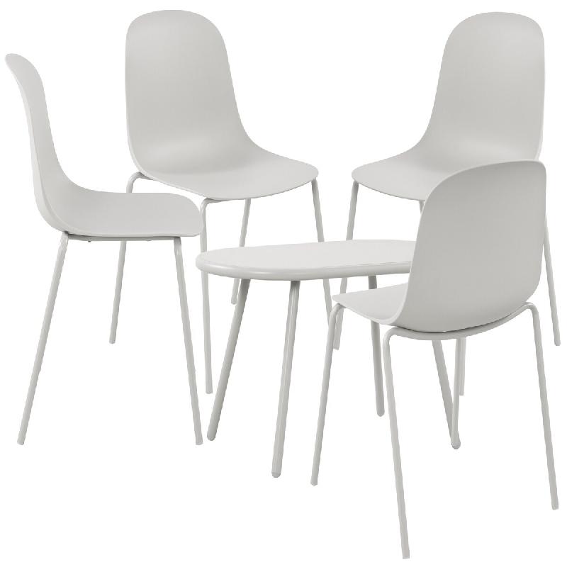 CLP Ensemble de 4 sièges Veldin Gris clair - gris plastique 326165_0