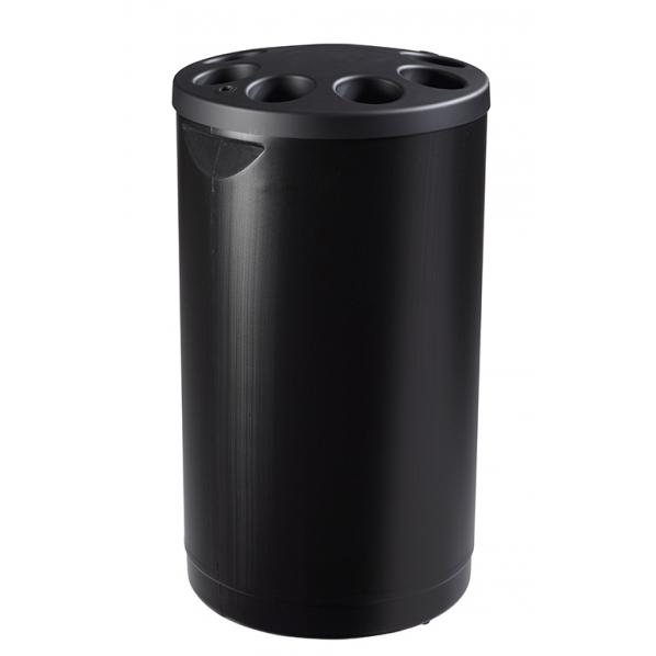 Corbeille à gobelets noir - Plastique - 25L - 800 ou 1600 gobelets - Signalétique intégrée - ROSSIGNOL_0