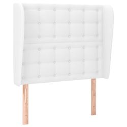 Décoshop26 - Tête de lit accessoire couchage chambre à coucher meuble avec rebord latéral 93 x 23 x 118/128 cm synthétique blanc TDL0205762 - bla_0