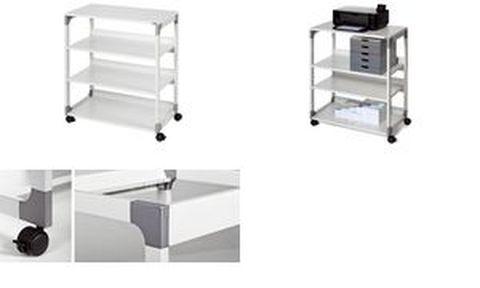 DURABLE Bürowagen System Multi Trolley 88 - 4 Böden - Druckerwagen aus epoxidharzbeschichtetem Stahl_0