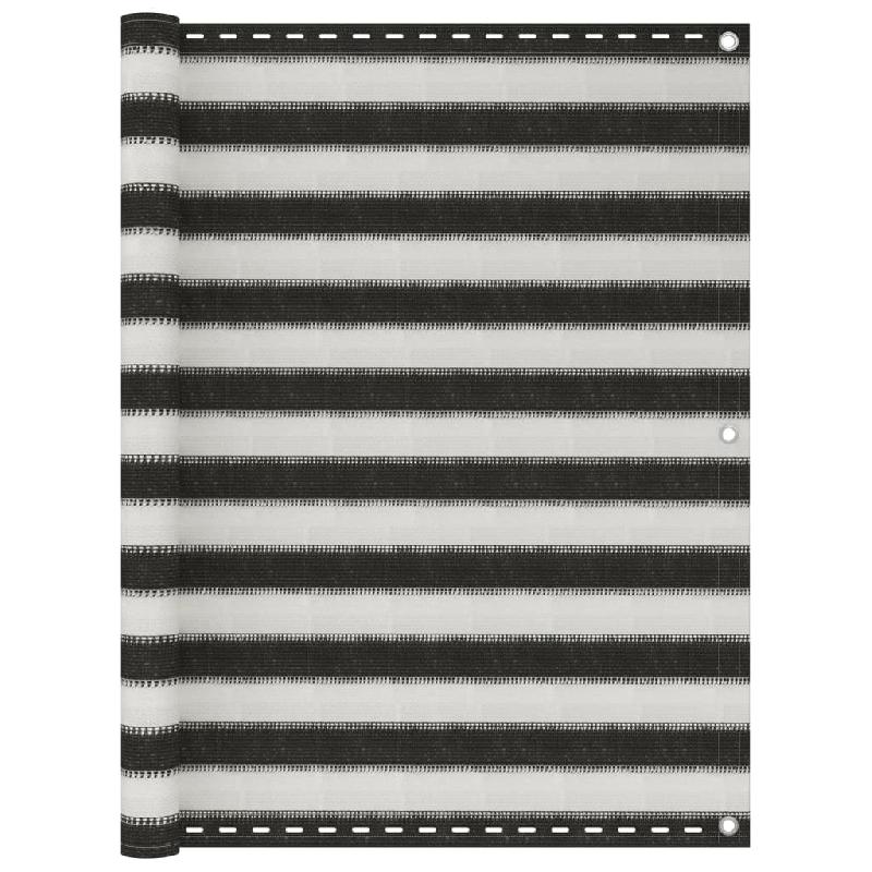 Écran de balcon PEHD - 120 x 500 cm - Anthracite et blanc - Résistant UV et moisissure_0