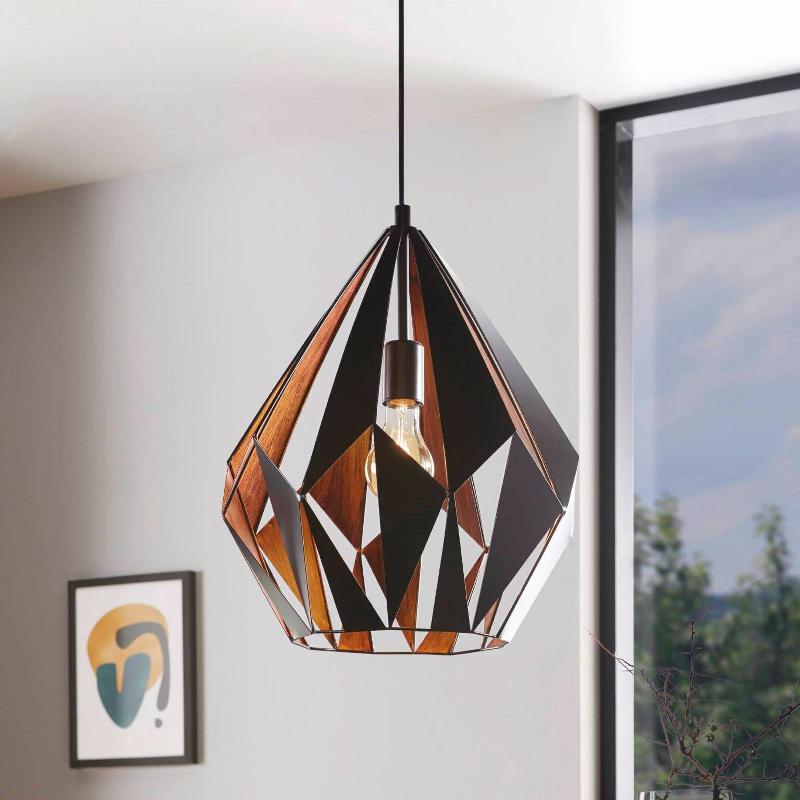 EGLO SUSPENSION CARLTON, NOIR/CUIVRE, Ø 38,5 CM