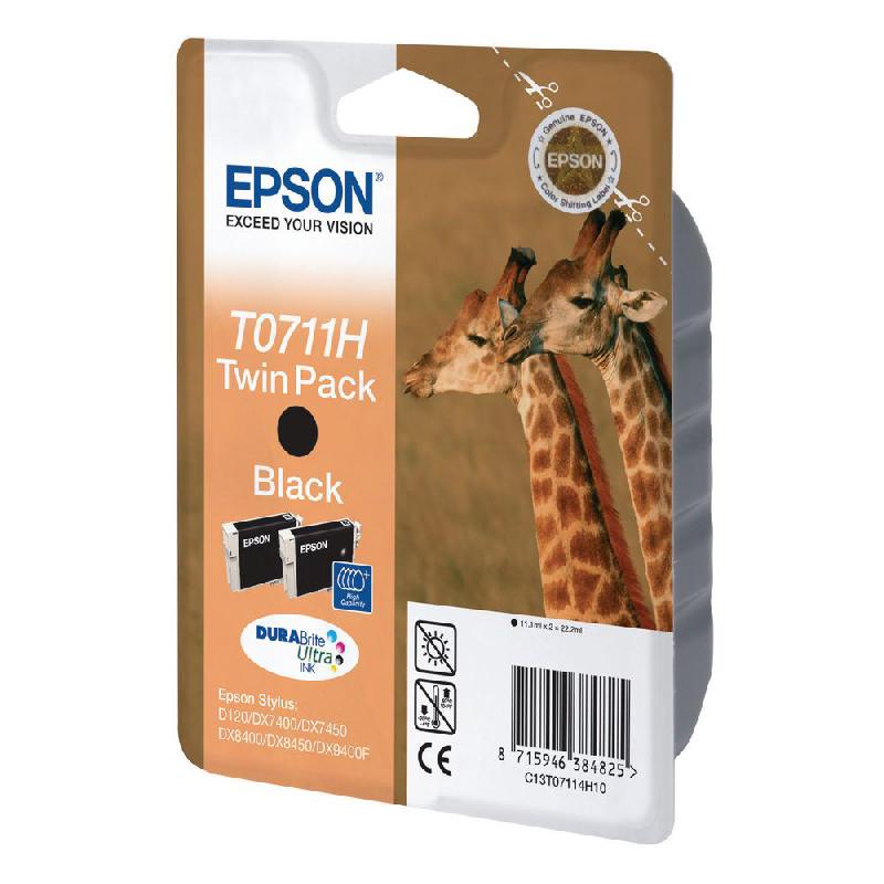 EPSON HC T07114H - CARTOUCHE JET D'ENCRE NOIR (X2) - 800 PAGES