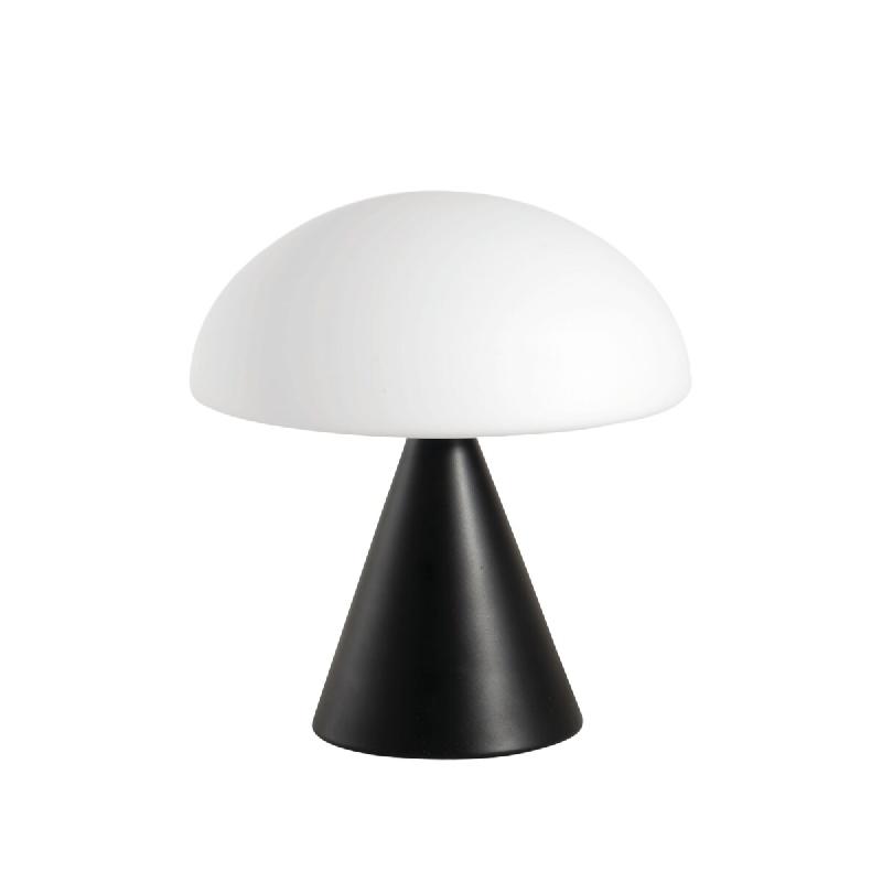 Fabas Luce Lampe De Table Led Blip 7W Avec Commande Tactile Et Technologie Cct 2700K-4000K, Structure En Métal Et Verre Soufflé, Couleur Noire - Bli_0