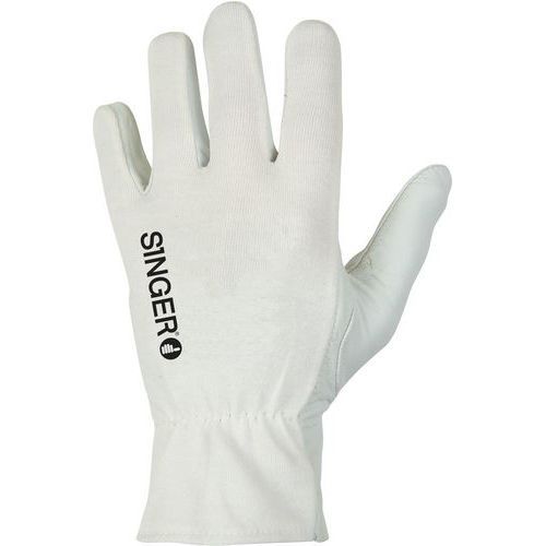 GANTS DE MANUTENTION CUIR AGNEAU AU DOS JERSEY À ÉLASTIQUE DE TAILLE 6 - SINGER SAFETY