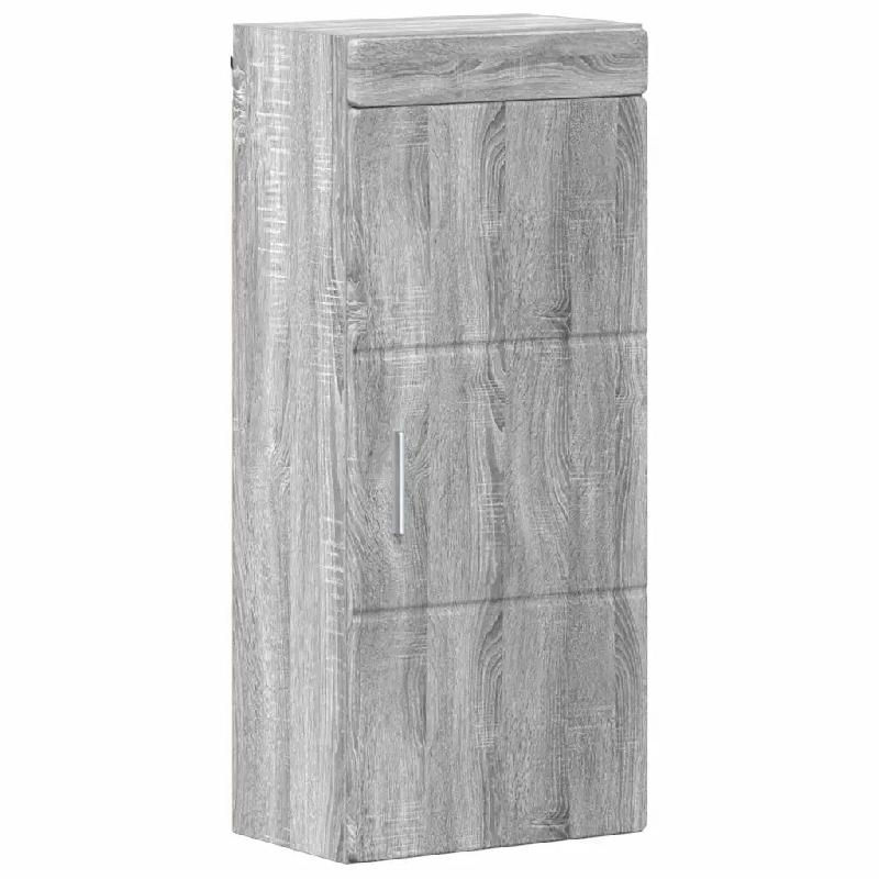 Helloshop26 - Armoire murale de salle de bain moderne avec 2 étagères 37 x 25 x 86 cm en bois d'ingénierie gris sonoma 02_0052652 - gris Bois massi_0