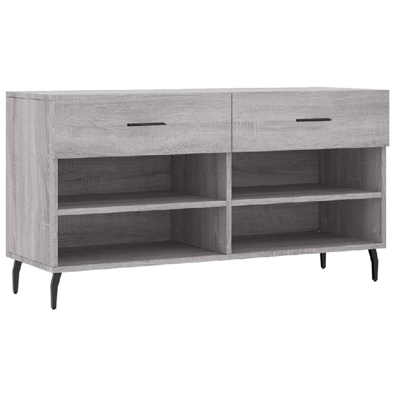 Helloshop26 - Banc à chaussures bottes commode étagère meuble entrée rangement sonoma 102 x 35 x 55 cm bois d'ingénierie gris 02_0023006 - gris B_0
