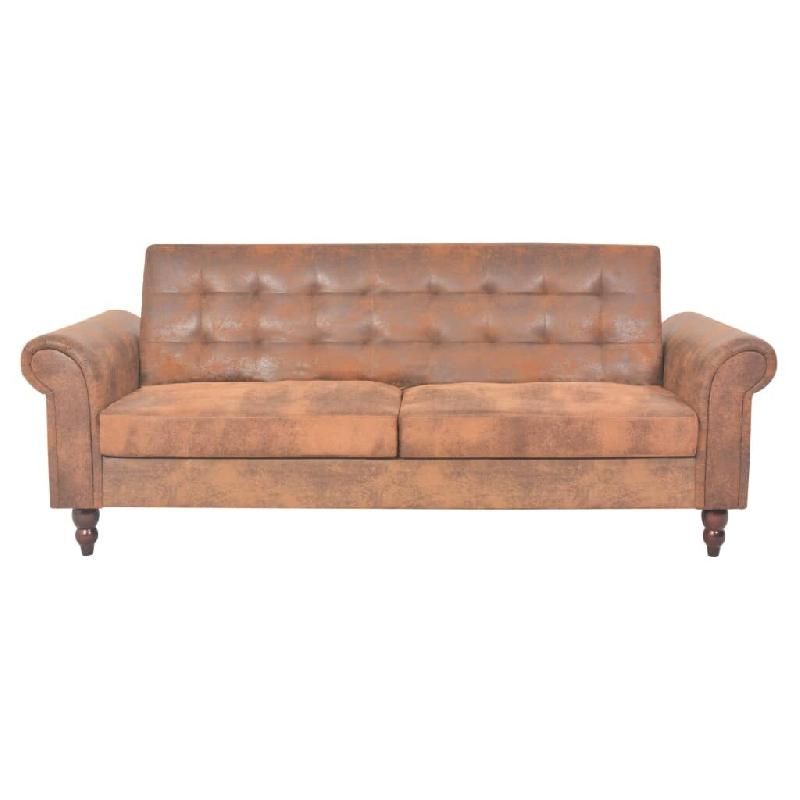 Helloshop26 - Canapé-lit convertible avec accoudoir 196 x 97 x 59 cm daim synthétique marron 02_0019646 - vert Bois massif 3001010188006_0