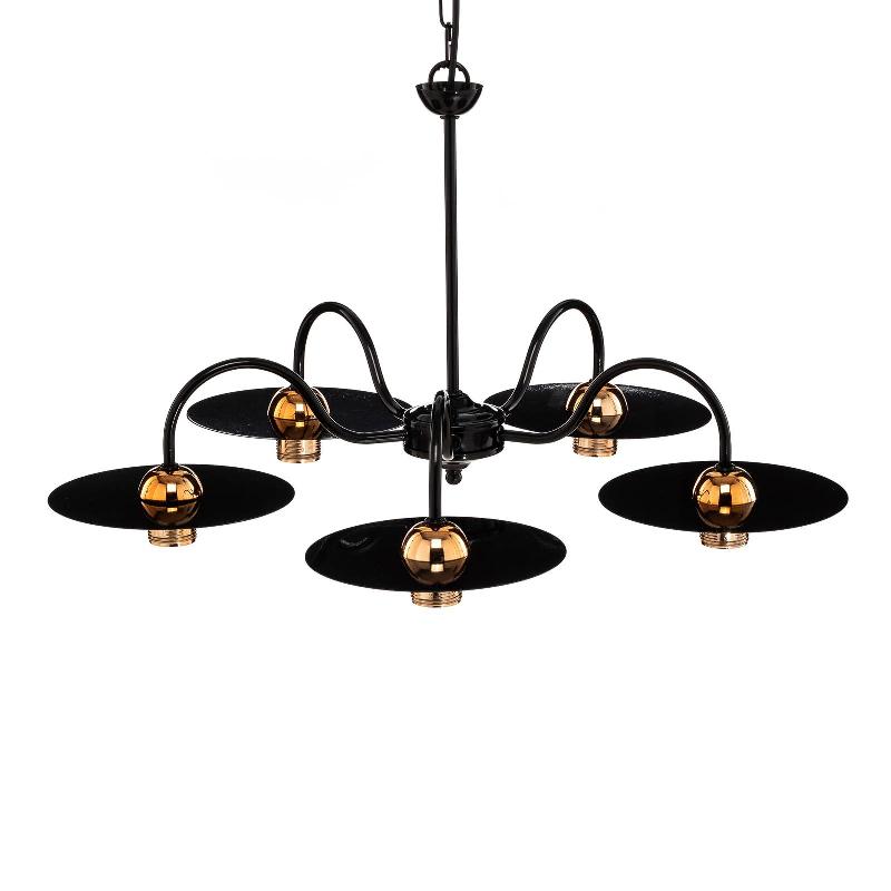 LAMKUR SUSPENSION YORIK, À 5 LAMPES, NOIR/CUIVRE