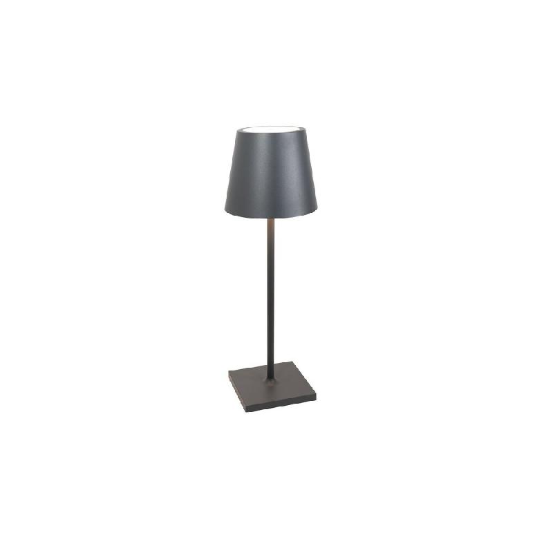 Lampe De Table Led Zafferano Poldina L Desk, Gris Foncé, Rechargeable Et Dimmable, Avec Une Autonomie Allant Jusqu'À 12 Heures. - gris 8054040728914_0
