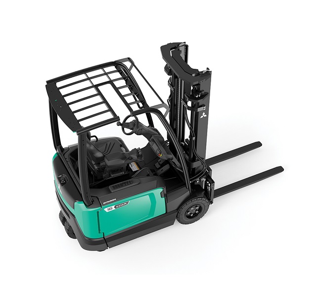 Location courte durée - Chariot élévateur électrique Mitsubishi 1400 kg - 3 roues 48V - Entrepôts petites tailles et allées étroites - EDIA EM FB14ANT_0