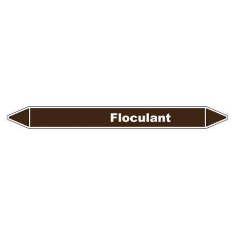 LOT DE 3 - MARQUEUR DE TUYAUTERIE - FLOCULANT - NFX 08-105 - VINYLE LAMINÉ 250 X 26 MM