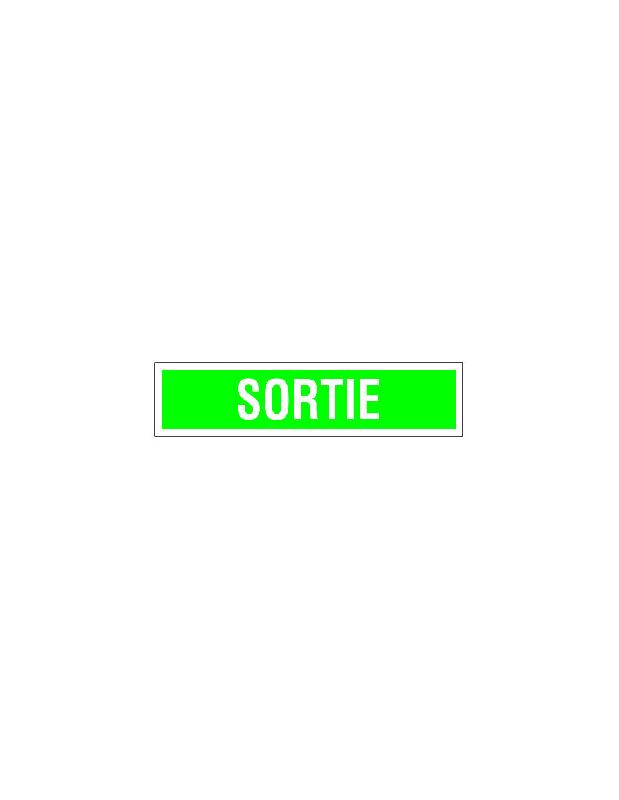 PANNEAUX D'ÉVACUATION RECTANGULAIRE 330 X 75MM ''SORTIE'' - NOVAP - 4120881