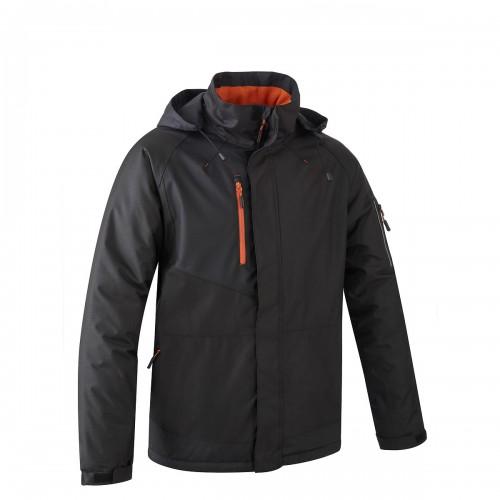 PARKA DE TRAVAIL IMPERMÉABLE RIPSTOP NOIR ET ORANGE YUZU XXL COVERGUARD