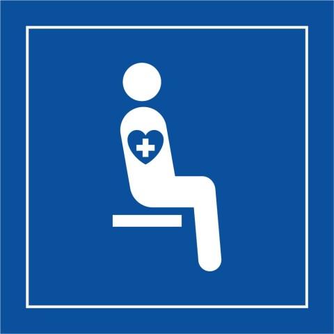 LOT DE 2 - PICTOGRAMME - SIÈGE PRIORITAIRE TROUBLES GRAVES - ISO 7001 250 X 250 MM PVC 2 MM