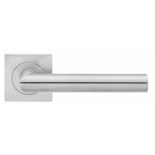 POIGNÉES SUR ROSACES CARRÉES CLÉ I - INOX SATINÉ - ER28Q RHODES KARCHER DESIGN