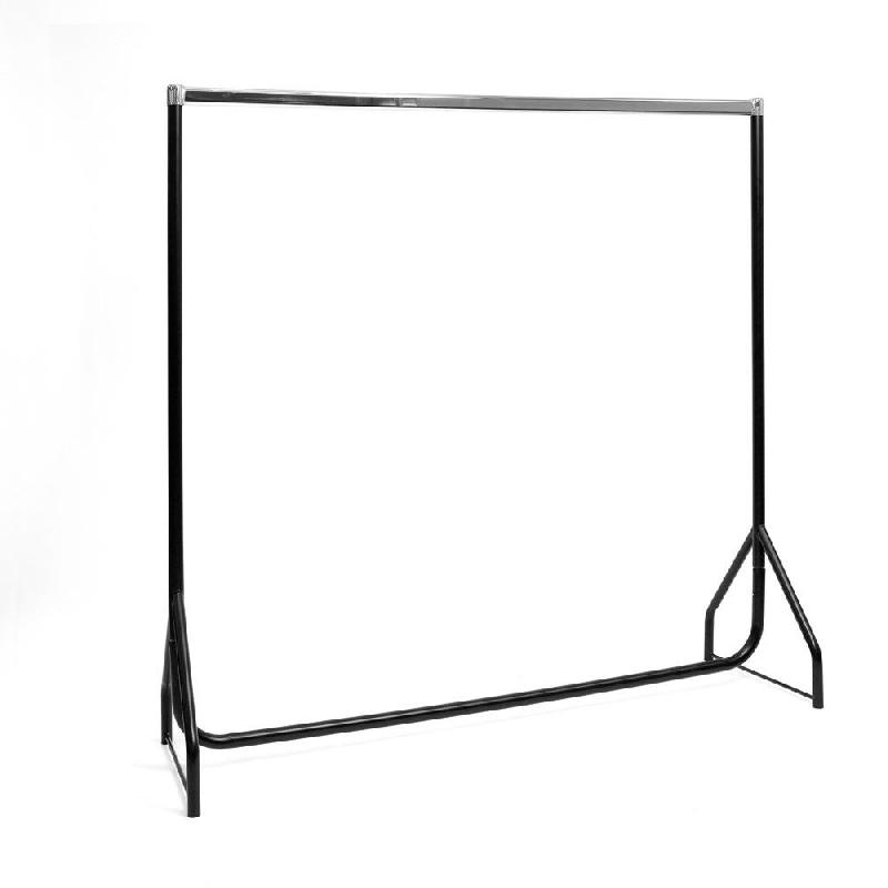Portant droit fixe Noir Chromé - 150x150 cm - Tube acier Ø 32mm - Supporte 90kg_0