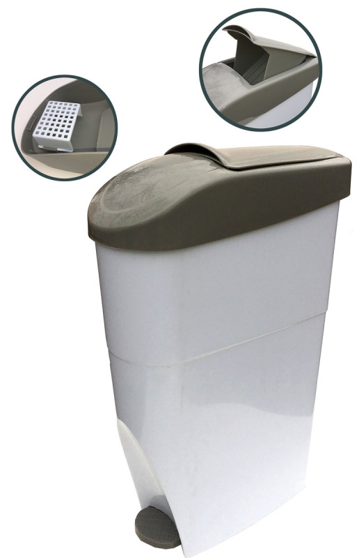 Poubelle a pedale hygiene feminine serena 22l blanc_0