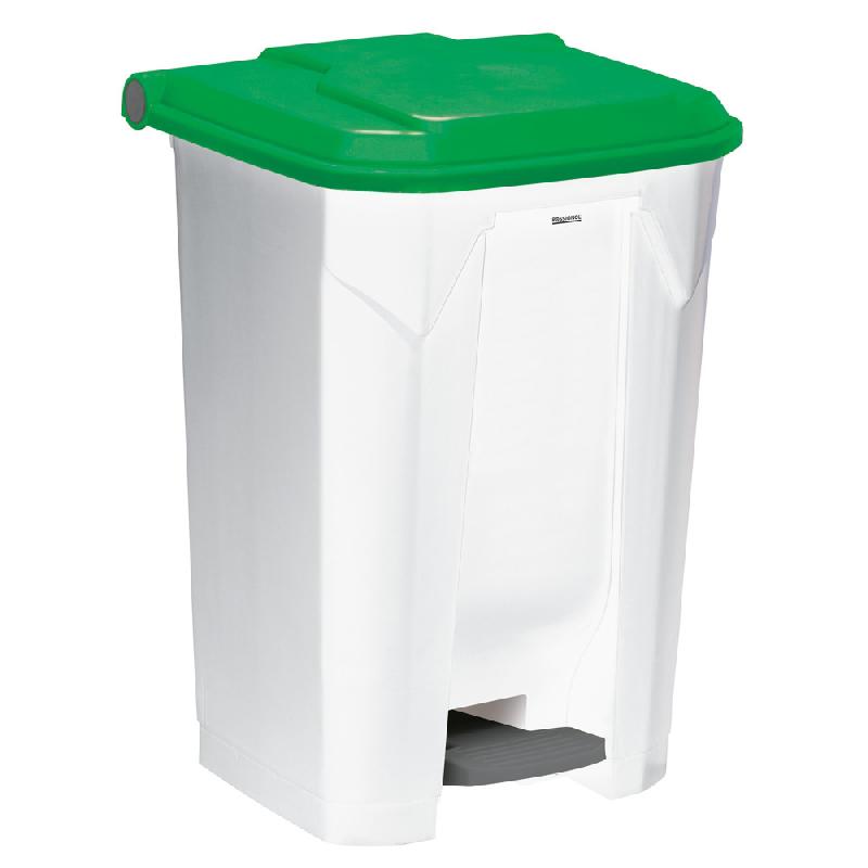 ROSSIGNOL POUBELLE À PÉDALE HACCP 80L UTILO - BLANC / VERT