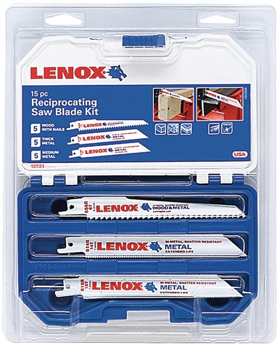 Set de lames de scie sabre LENOX 1073415RKG - 15 pièces pour bois, métal et acier inoxydable_0