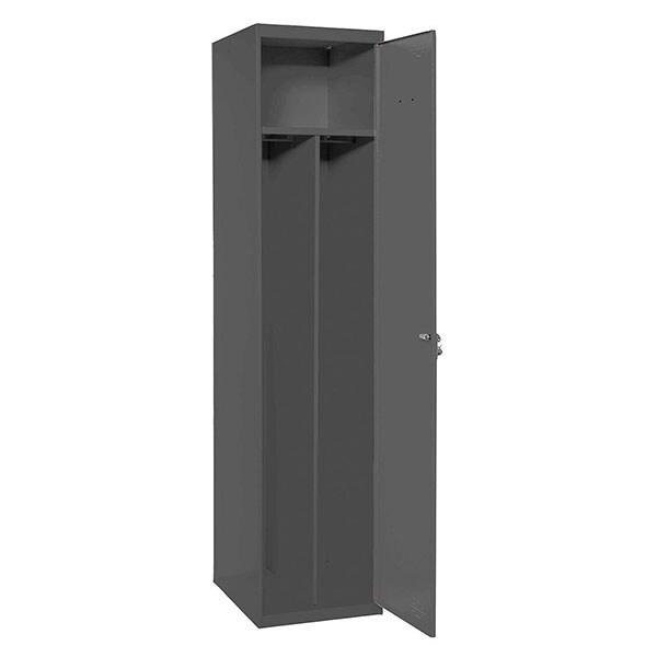 SimonRack Vestiaire Métallique Professionnel 1 Porte avec Clé, Double Compartiment, 1800x400x500, Anthracite - Simonlocker - noir métal 8425437105234_0