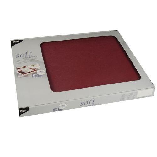 Starpak 100 sets de table, aspect tissu, non-tissé soft selection, 30 cm x 40 cm, bordeaux - rouge textile 82322_0