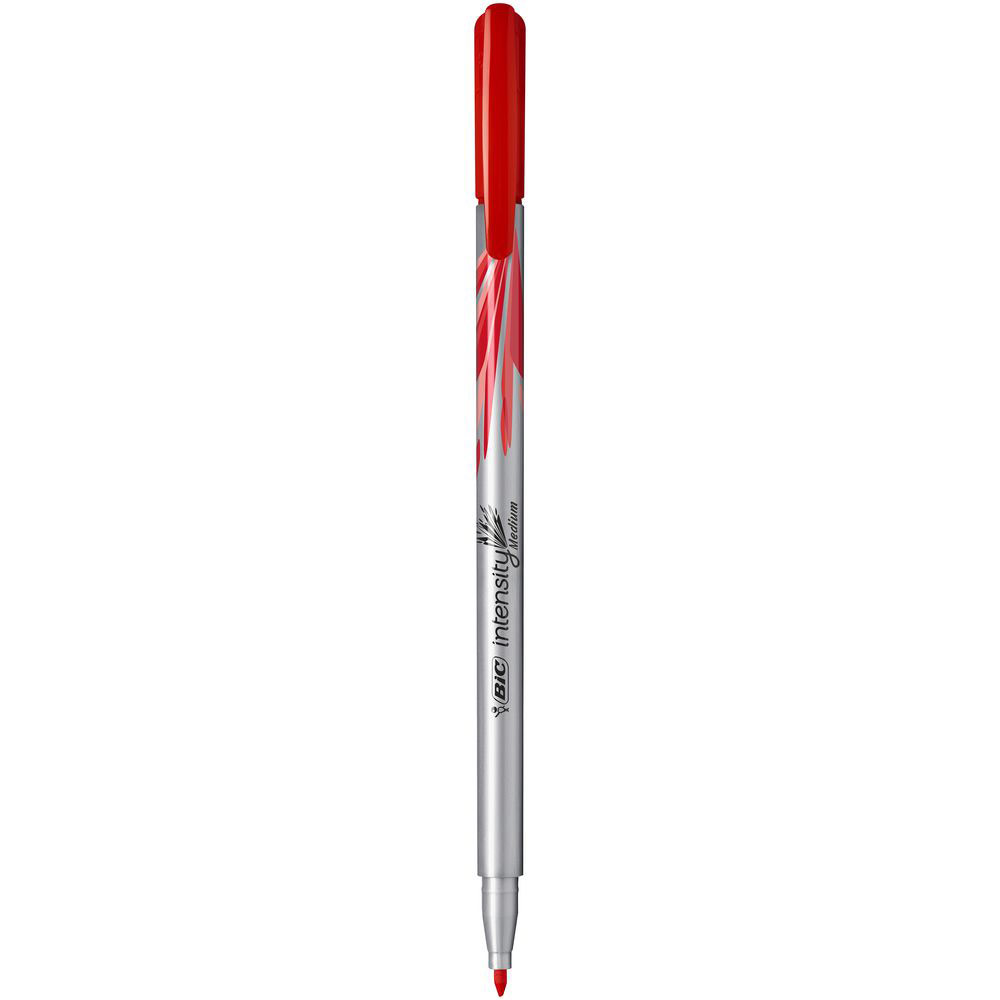 STYLO FEUTRE BIC INTENSITY - POINTE MOYENNE 1 MM - COLORIS ROUGE - LOT DE 2