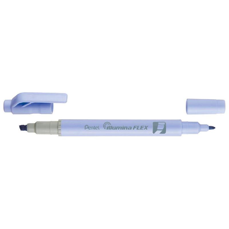 SURLIGNEUR PENTEL ILLUMINA FLEX DOUBLE POINTE - BLEU - LOT DE 2