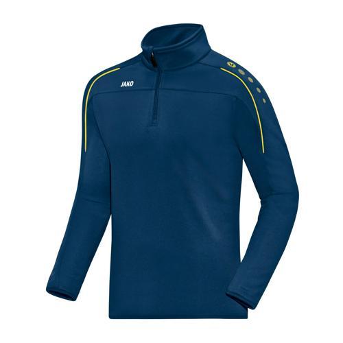 SWEAT 1/2 ZIP JAKO CLASSICO BLEU NUIT/CITRON