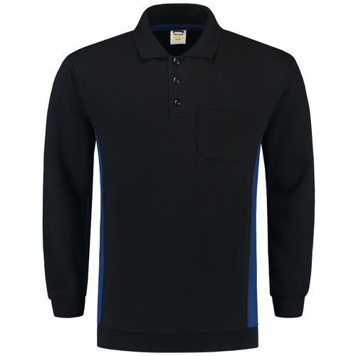 SWEAT COL POLO BICOLOR POCHE POITRINE NAVY-ROYALBLUE 8XL - TRICORP WORKWEAR
