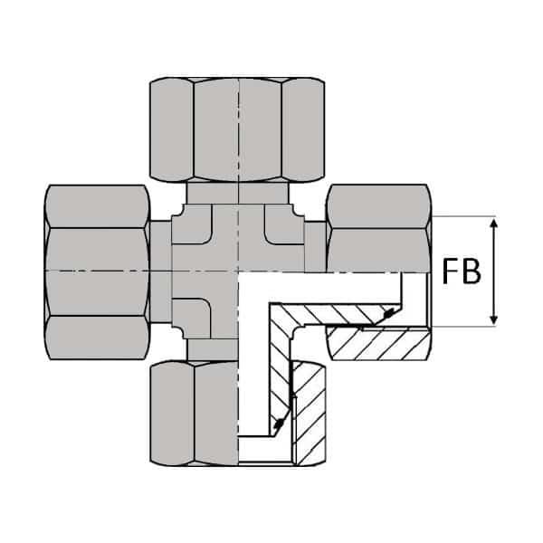 Té croix femelle tournant BSP - 3/8' , 14.95_0