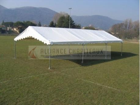 Tente de stockage fermée complète - structure fixe en acier - couverture unie - ancrage au sol avec platine - 12x6x3,30 m - homologuée CTS7 - fabrication française_0