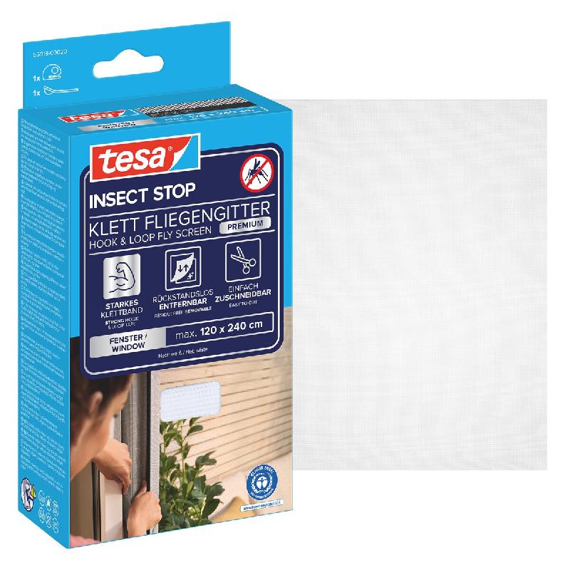 Tesa INSECT STOP H&L Fly Screen Premium Windows - moustiquaire avec ruban crochet et boucle solide, peut être retiré sans laisser de résidu - 120 c_0