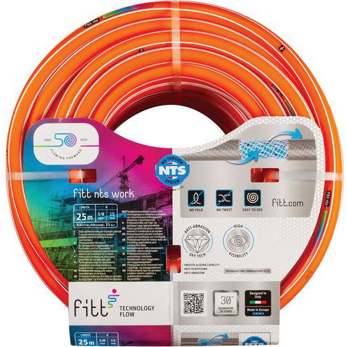 TUYAU D'ARROSAGE NTS WORK ORANGE Ø 19 MM - 25 M - FITT