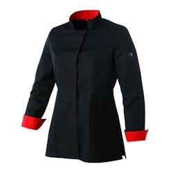 Veste Cuisine manches longues femme  UNA noir|rouge T.3XL Robur - XXXL polyester 3609120507832_0