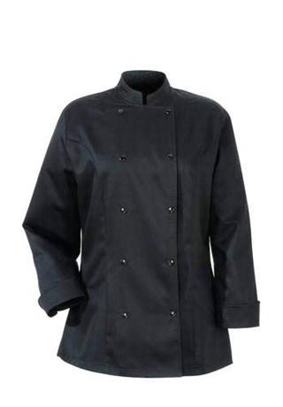 VESTE DE CUISINE FEMME NOIRE MANCHES LONGUES T.S